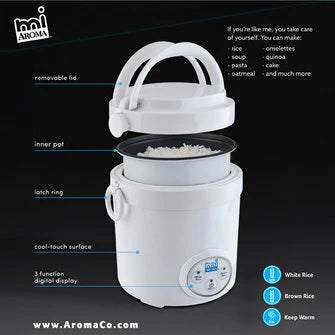 White 1.5 Cups Digital Rice Cooker D625