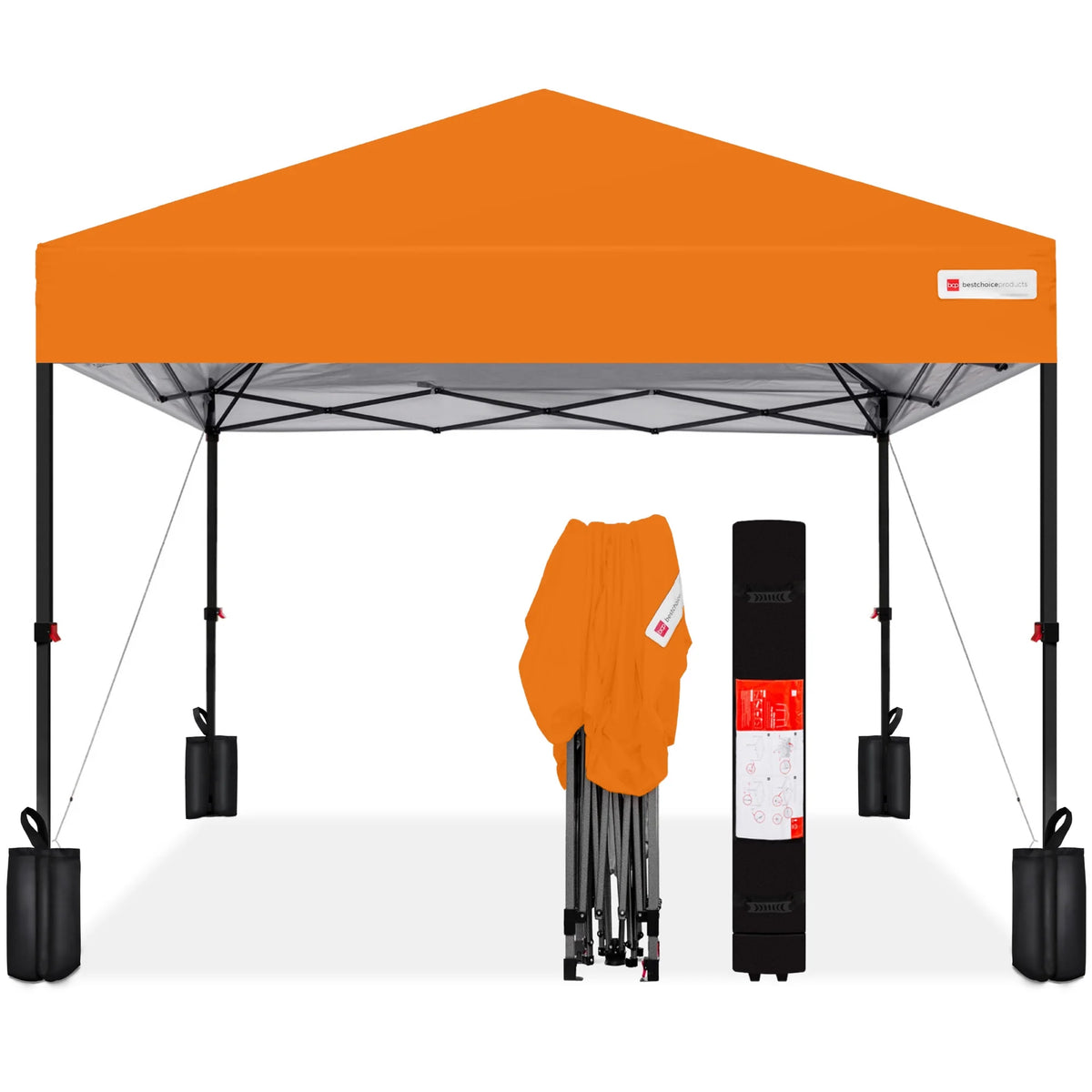 10x10ft Pop Up Canopy with Wheeled Case and 4 Weight Bags Q471