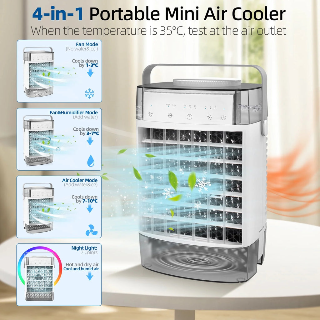 Compact Evaporative Air Cooler, Dual Tank, 3-Speed O937