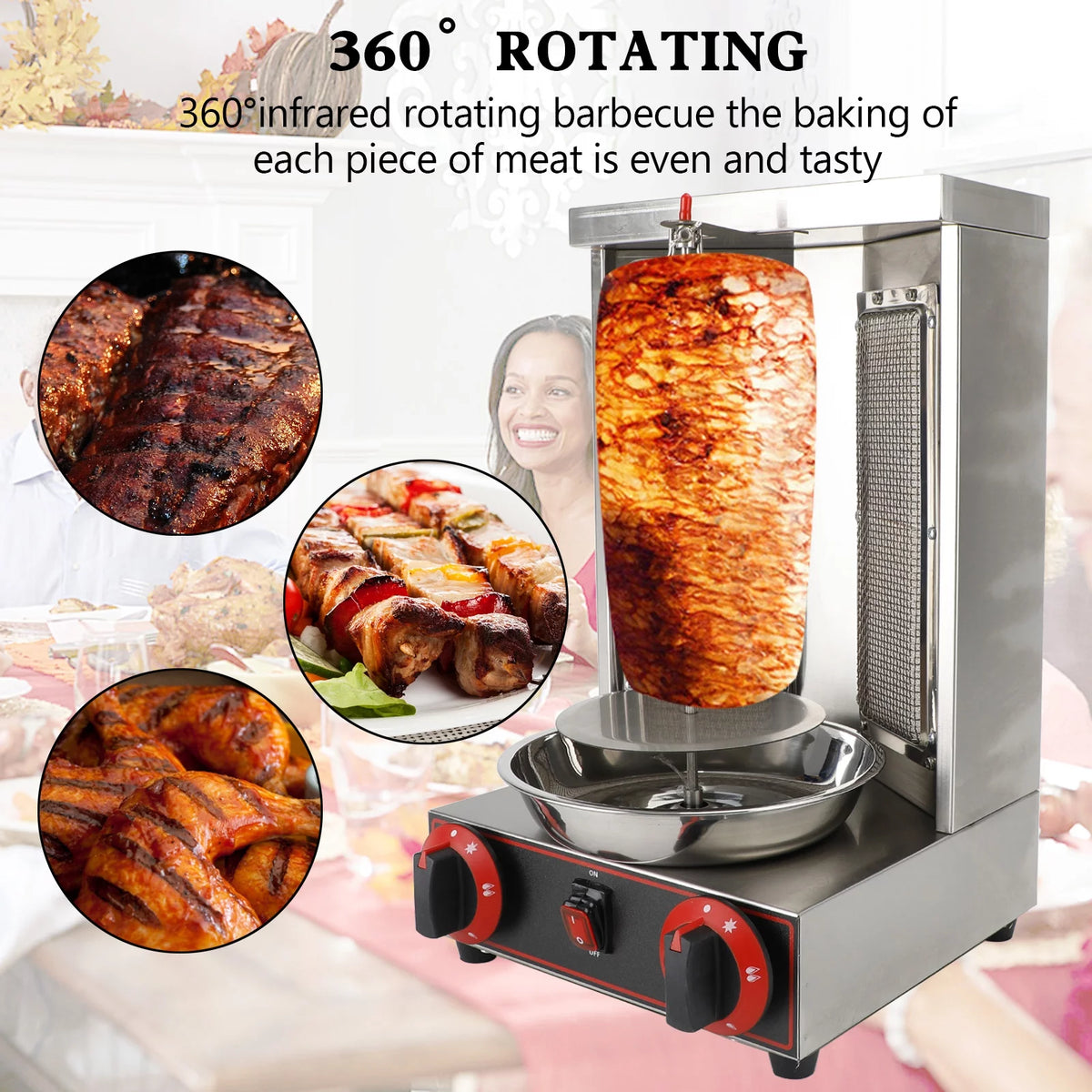Propane 2 Burner Vertical Shawarma Grill X729011