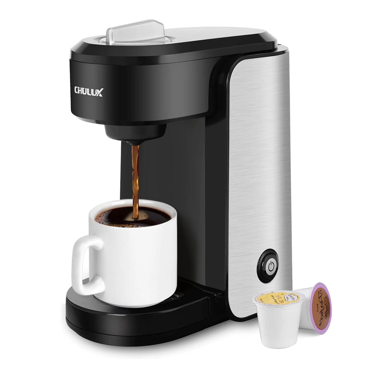 1000W Single Serve Stainless Steel Coffee Maker Y468