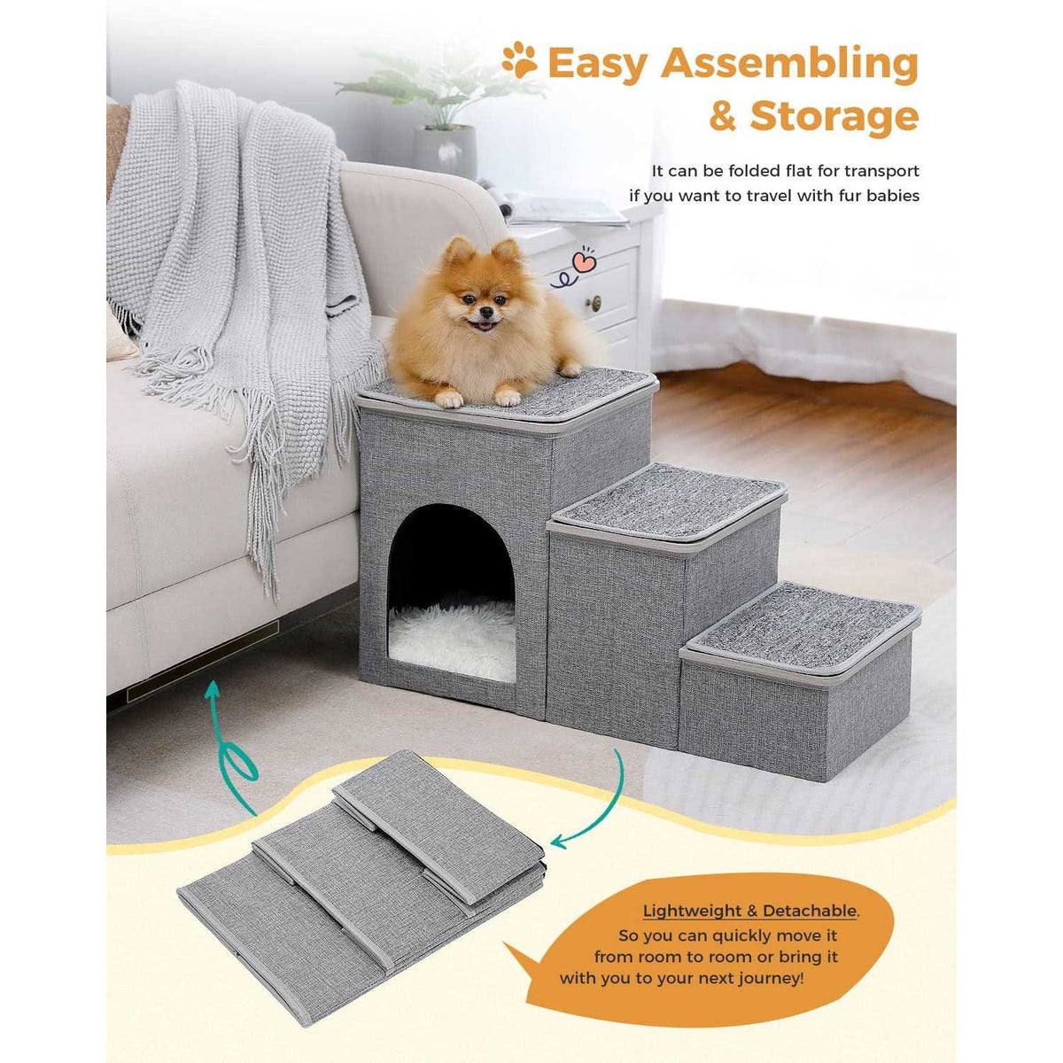 3 Steps Storage Dog Stairs M897