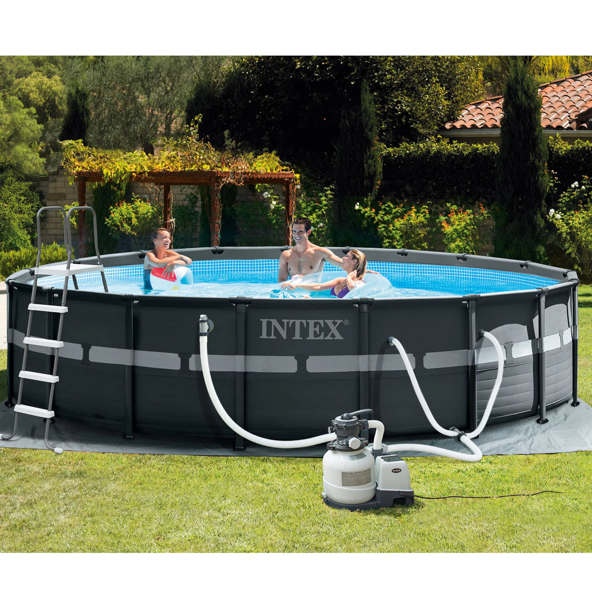 Round Above Ground Pool Set with Filter Pump W19961