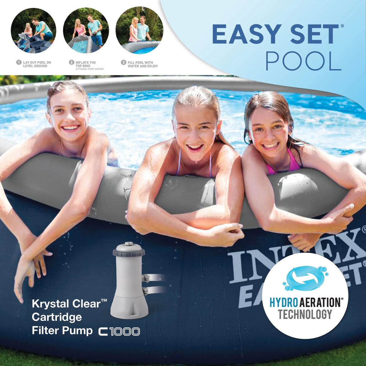 15' x 42 Inflatable Above Ground Swimming Pool Set N557213