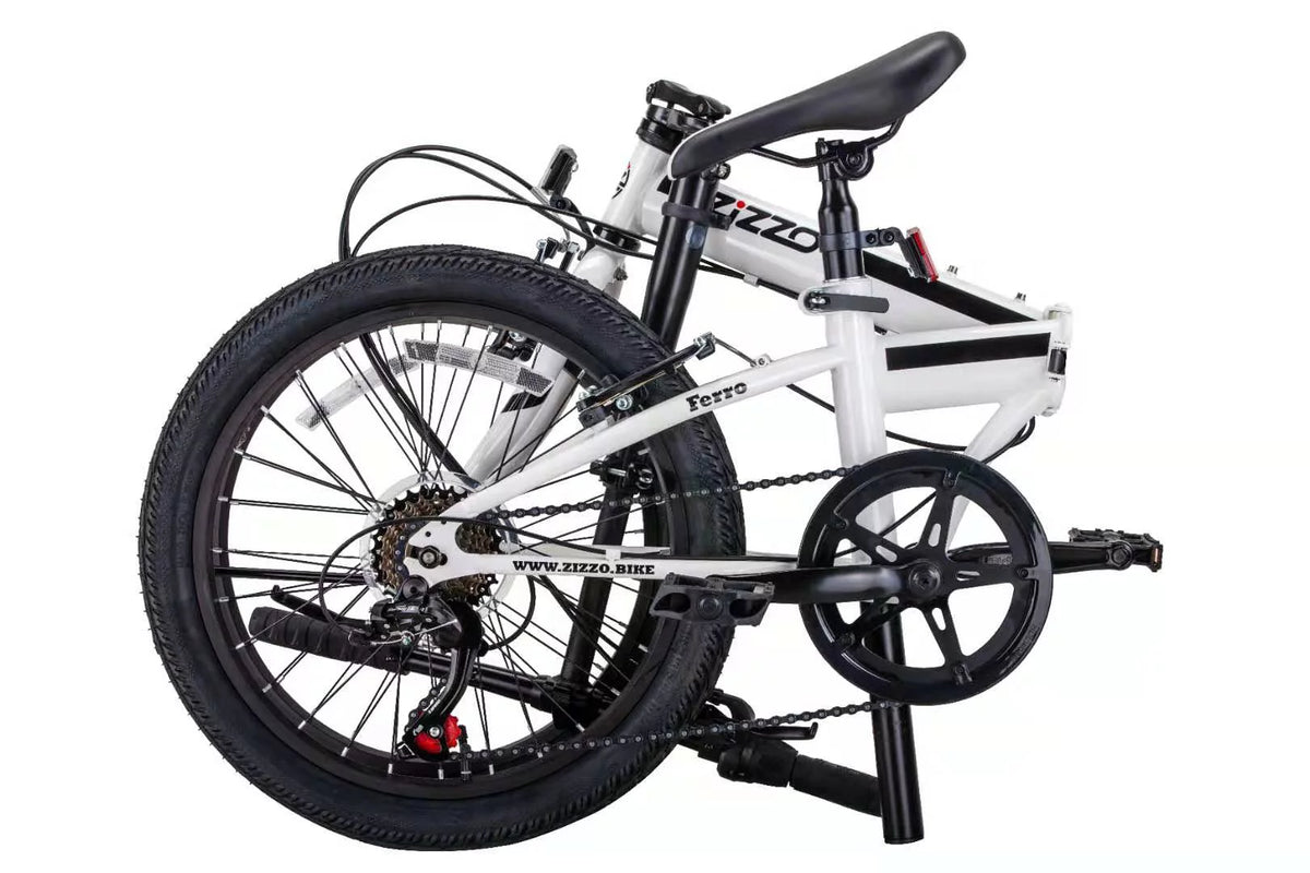 White 7-Speed Aluminum Alloy Folding Bike Y6247