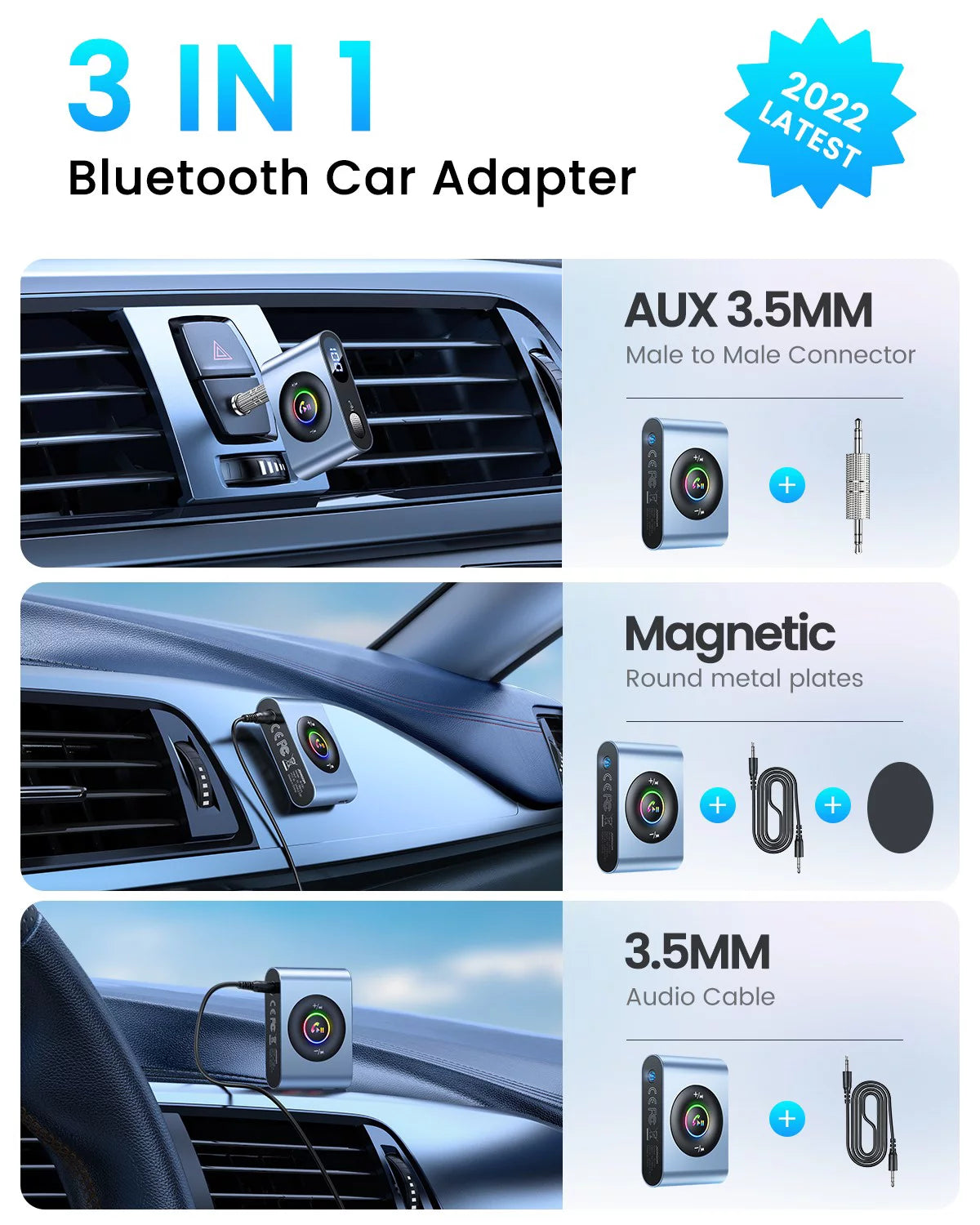 Bluetooth 5.3 Receiver 3.5mm Aux Adapter L5141