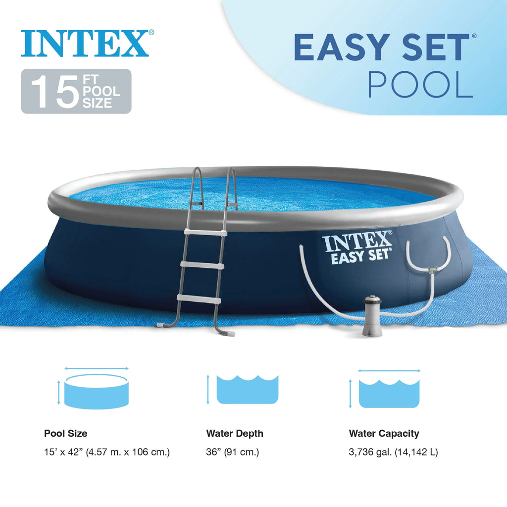 15' x 42 Inflatable Above Ground Swimming Pool Set N557213