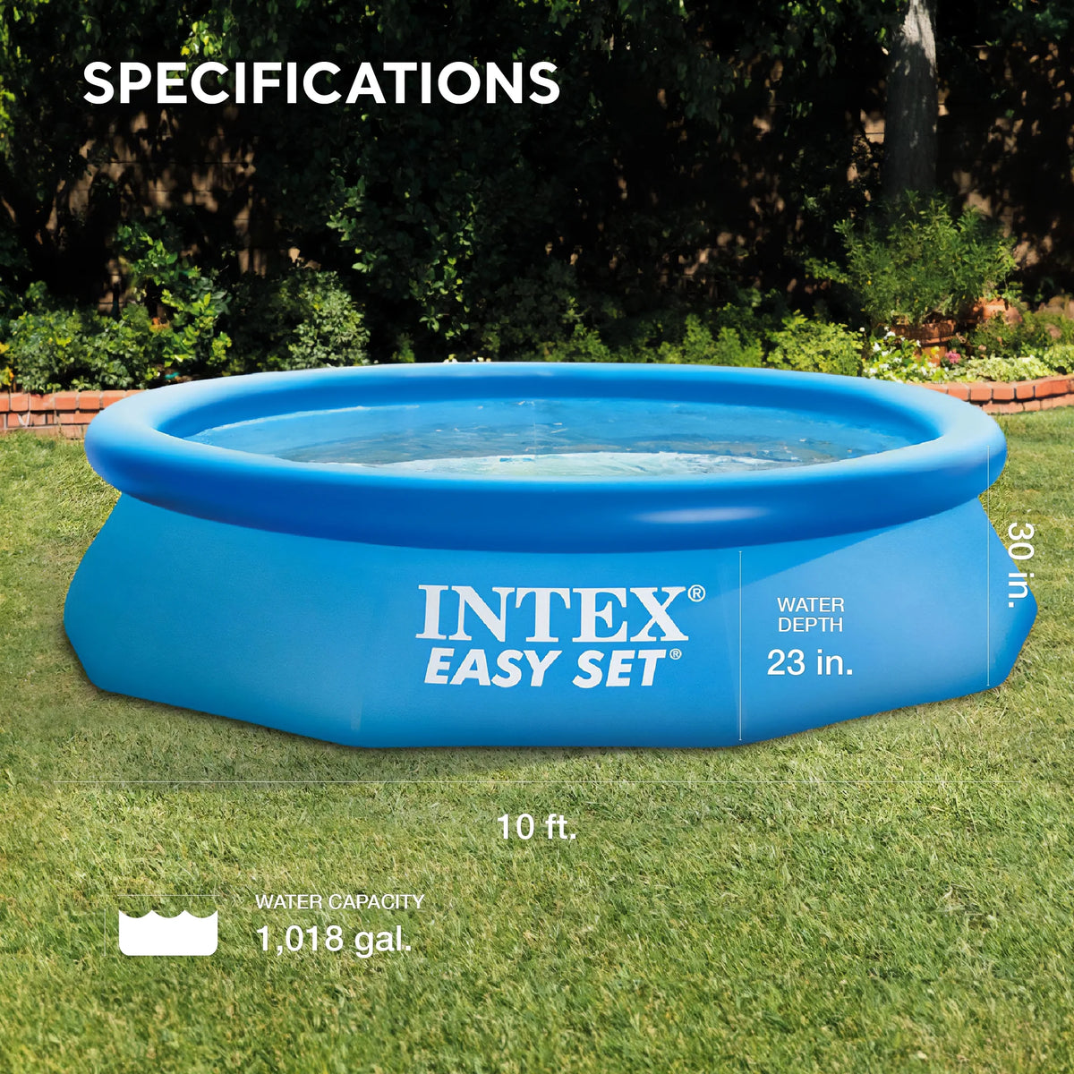 10 Ft x 30 In Inflatable Round Swimming Pool O638909