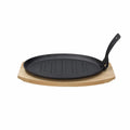 Cast Iron Oval Frying Pan with Beech Trivet 27x17cm A5370