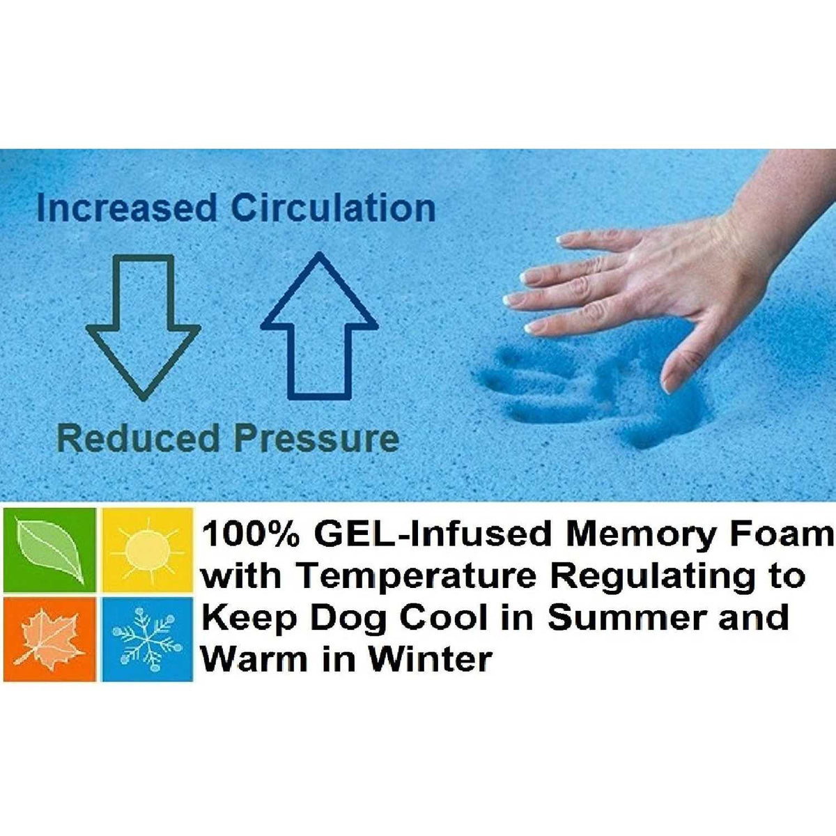 Orthopedic Gel Memory Foam Dog Bed Large Q2442