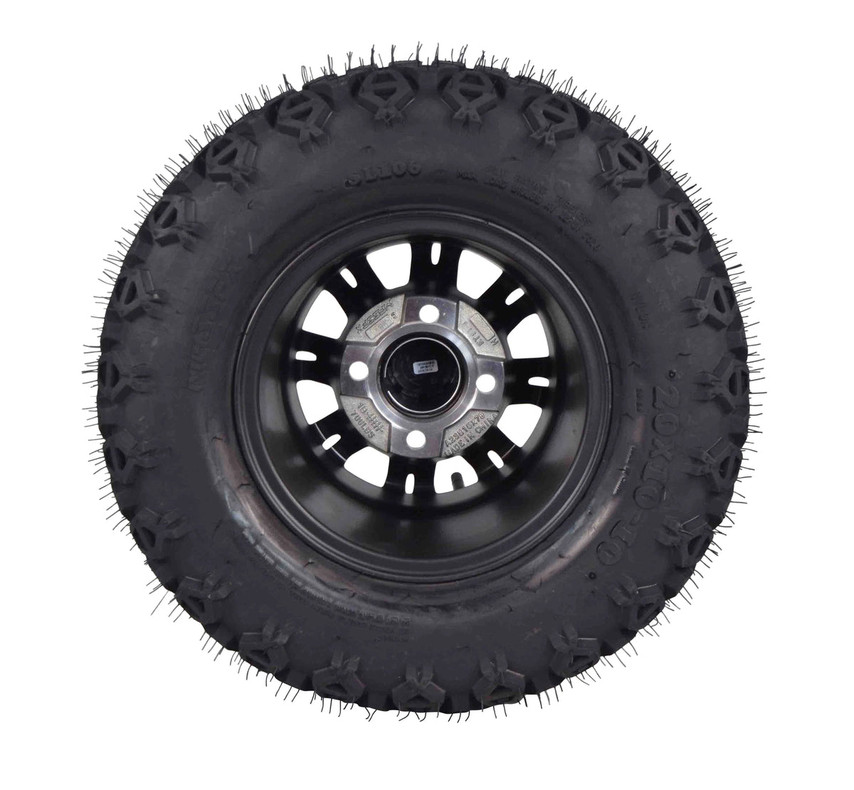 20x10-10 Golf Cart Turf Tire & Black Wheel Kit T122124