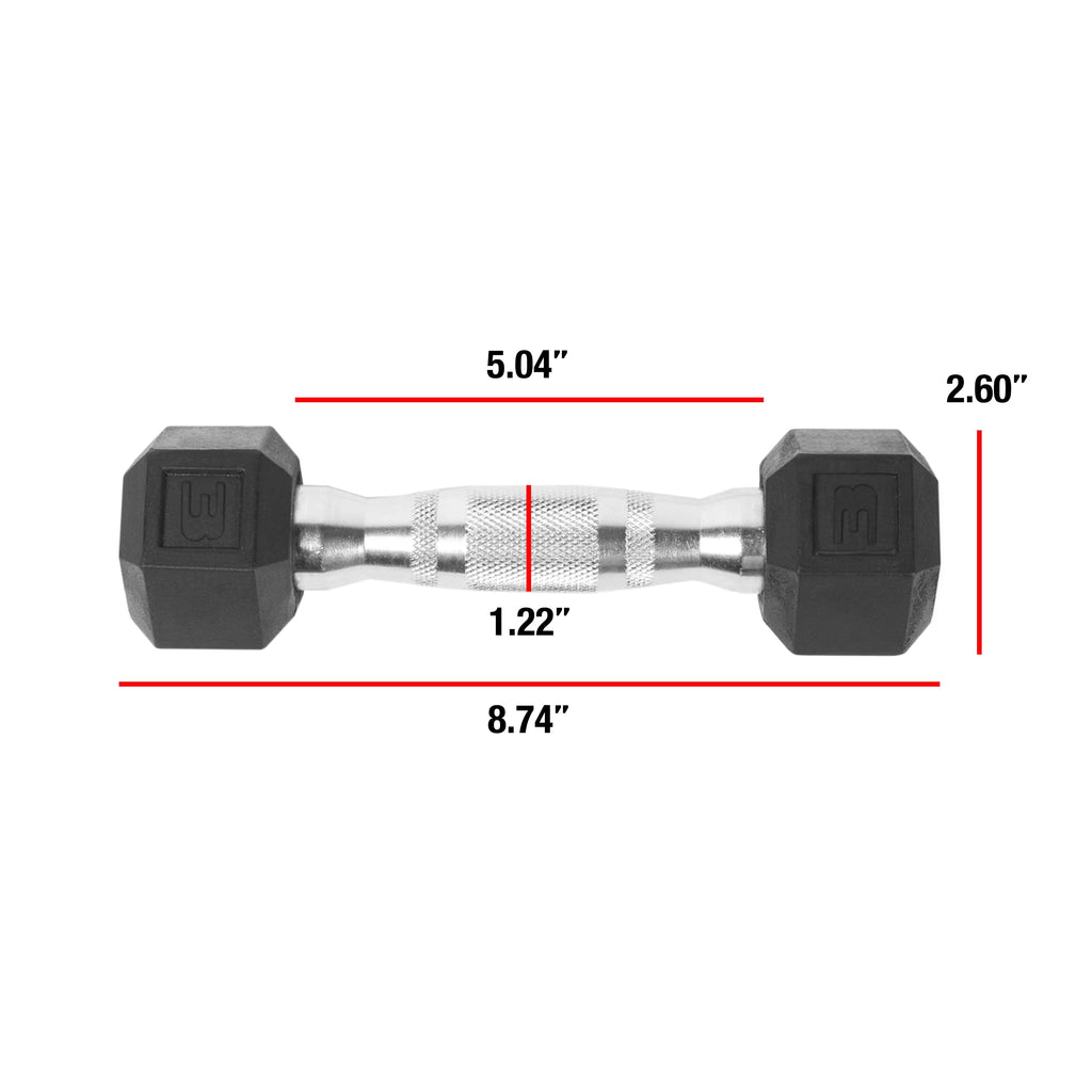 25lb Rubber Hex Dumbbell N74397