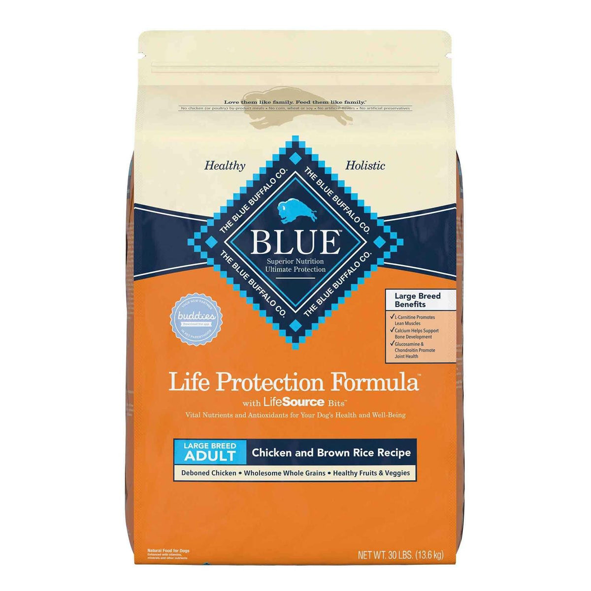Large Breed Adult Chicken & Brown Rice Dry Dog Food L5993