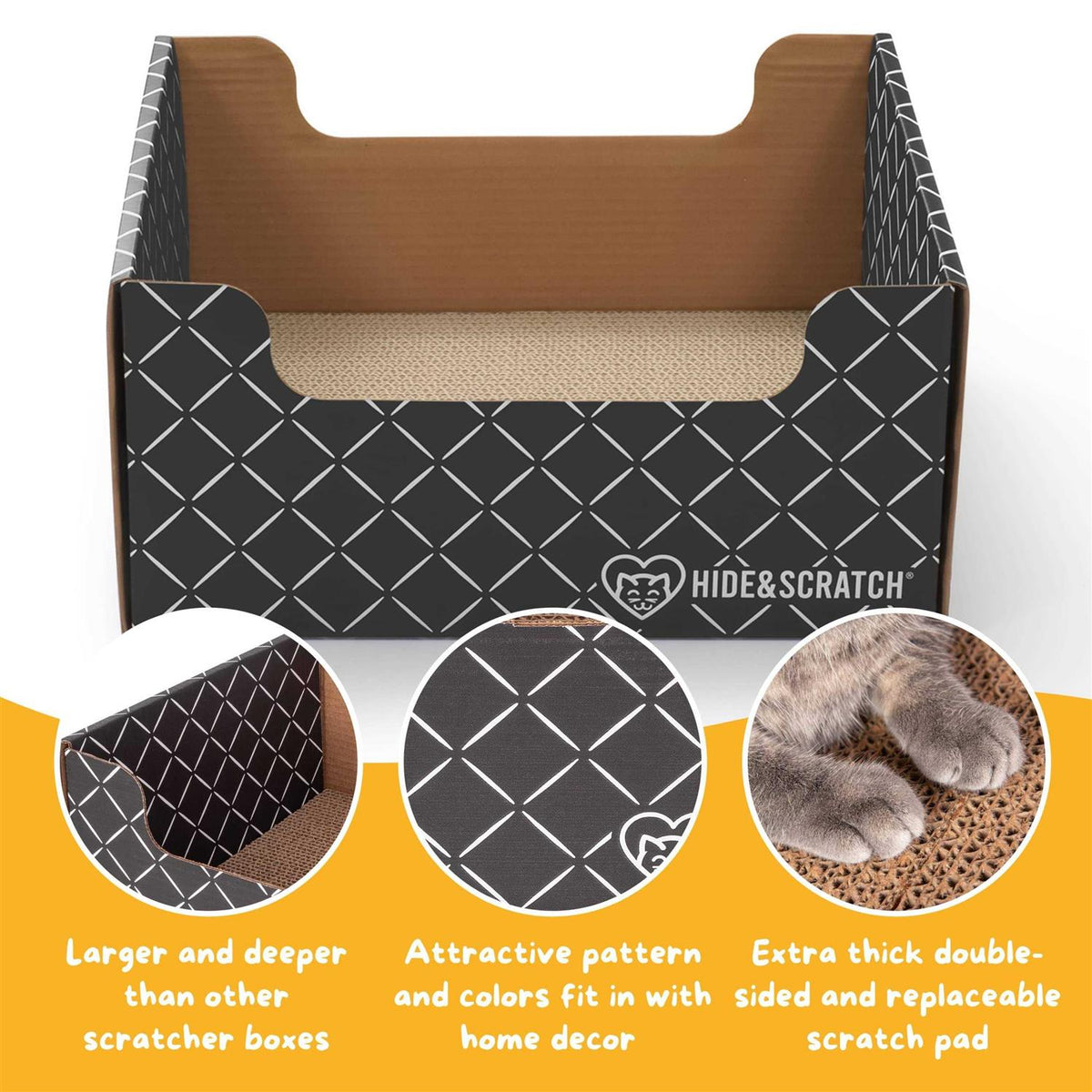Extra-Large Heavy Duty Cardboard Cat Scratcher and Lounger Box Z75956