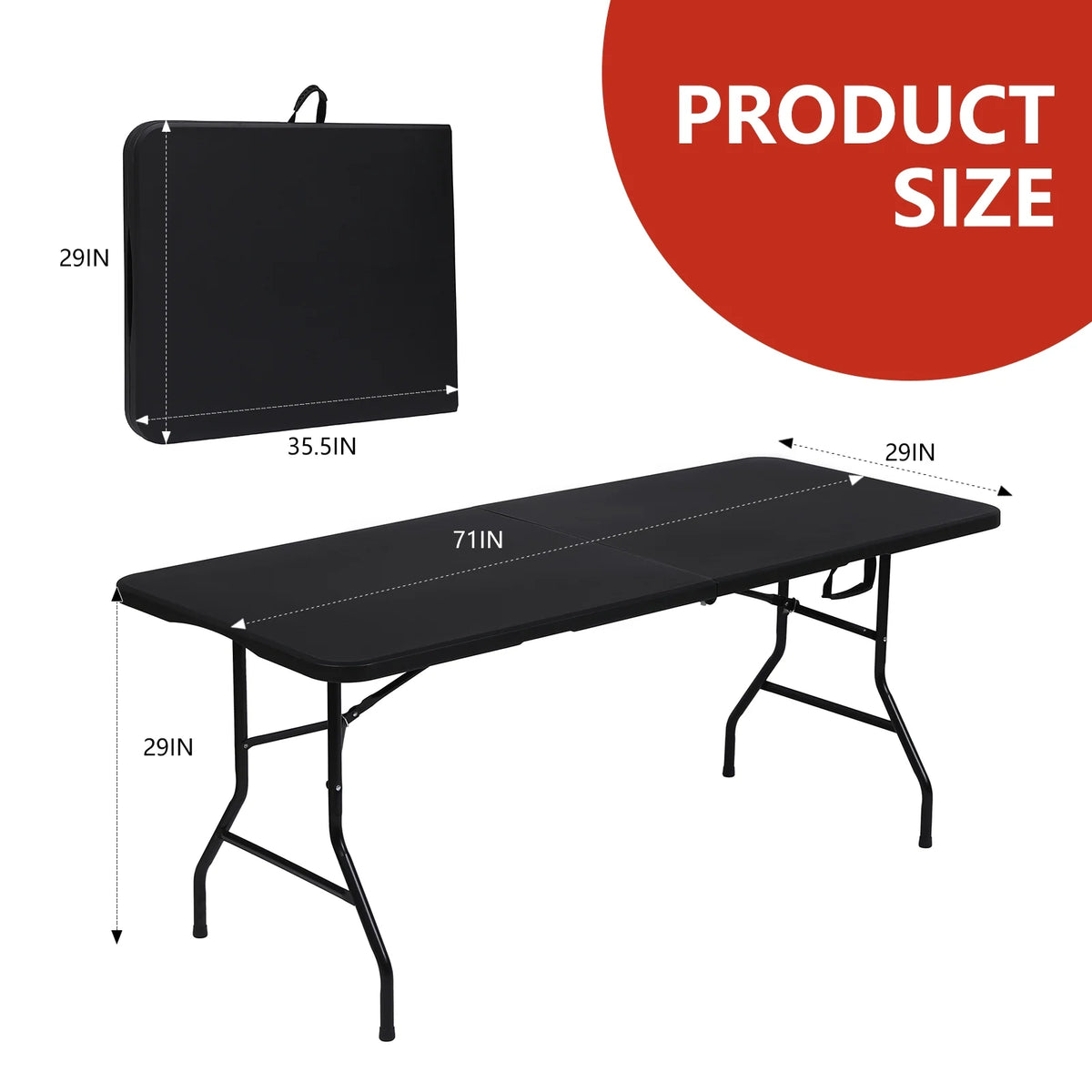 6ft Heavy Duty Plastic Folding Table S69413