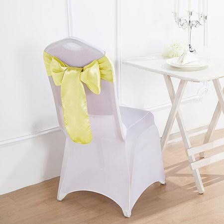 100 Yellow Satin Chair Sashes Bows Ties F9167